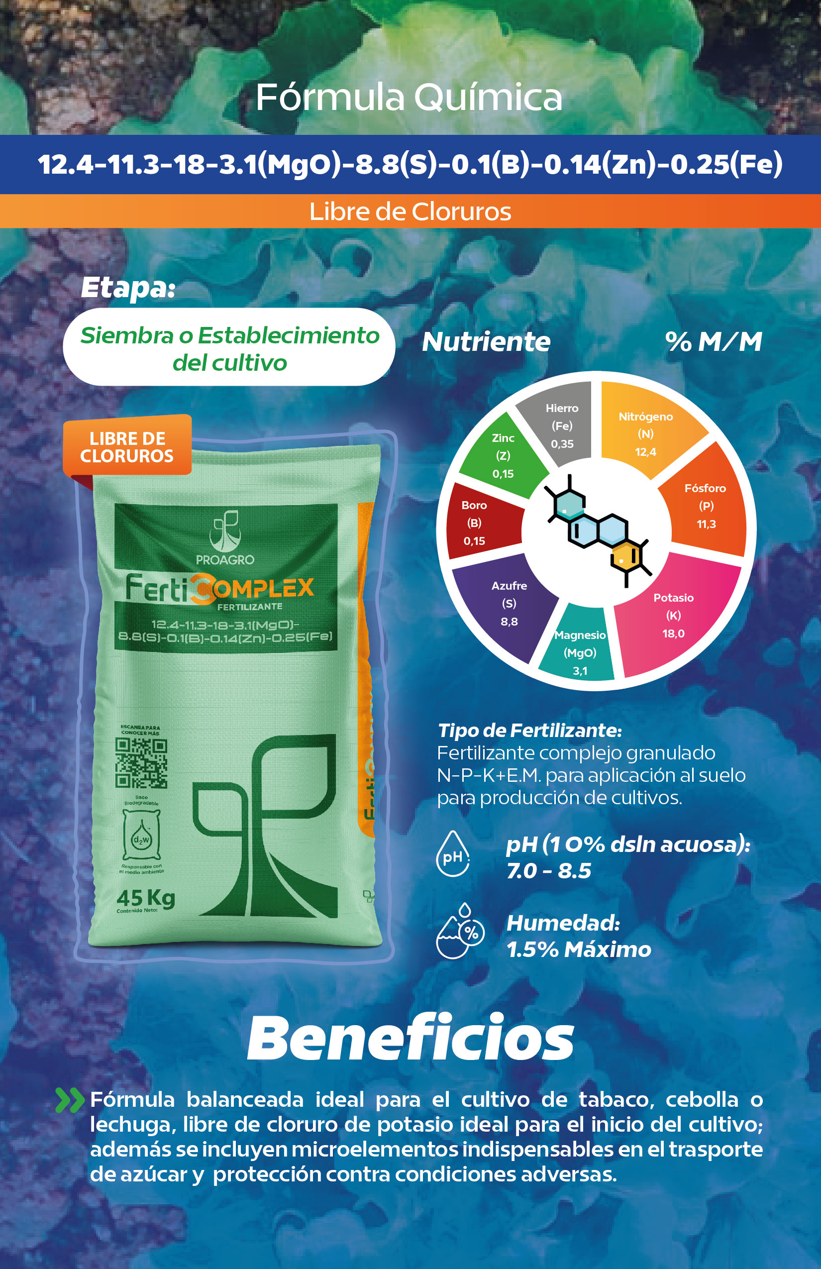 Ficha 12.4-11.3-18-3.1(MgO)-8.8(S)-0.15(B)-0.15(Zn)-0.35(Fe) Ficha 12.4-11.3-18-3.1(MgO)-8.8(S)-0.15(B)-0.15(Zn)-0.35(Fe)